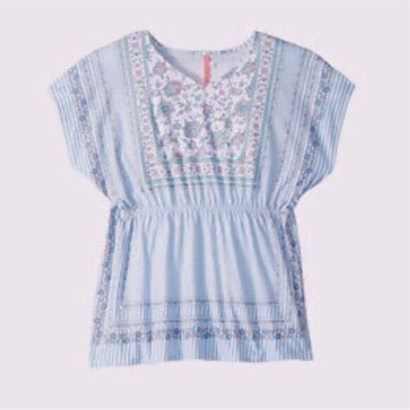 Seafolly Girl's Blue Pop Palace Kaftan Swim Cover-Up Swimwear, Size AUS OS - Picture 1 of 5